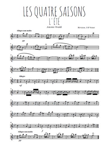 Les quatre saisons, L'été de Antonio Vivaldi